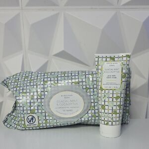 Beekman 1802 Glacial Mint & Eucalyptus Goat Milk Hand Cream & Face Wipes.